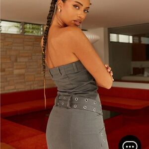Peppermayo Benny Drill Mini Dress - Charcoal